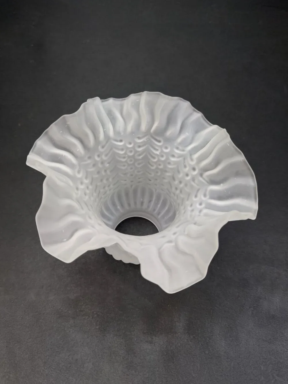 Frosted Glass Beaded Hobnail Tulip Light Shade Replacement Ruffled Edge